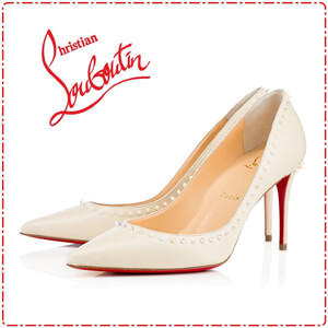 新作 クリスチャン ルブタンスーパーコピー★Anjalina アイボリーxマルチスパイク louboutin10
