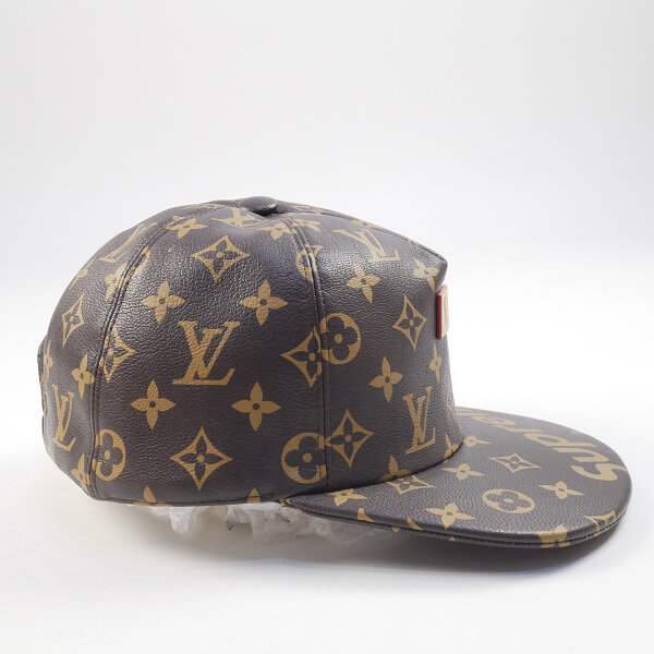 人気話題コラボ！シュプリーム×ルイヴィトン コピー 5-Panel Hat モノグラム柄レザーキャップ 茶 Size【フリー】【スーパーコピー】