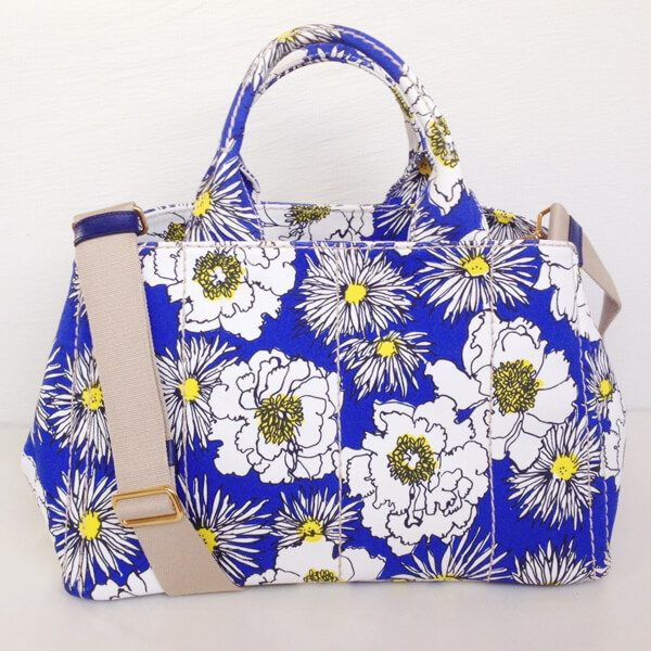 国内即納☆可愛い花柄♪《PRADA》プラダスーパーコピー  CANAPA 2WAY トートバッグ (M) B2642B