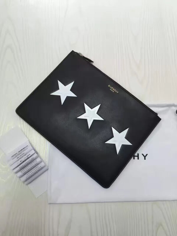 2017新作*GIVENCHY ジバンシィスーパーコピー*スタープリントレザークラッチバッグ