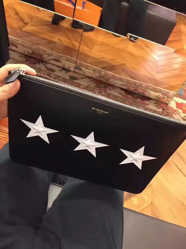 2017新作*GIVENCHY ジバンシィスーパーコピー*スタープリントレザークラッチバッグ