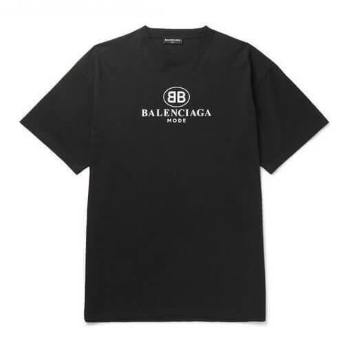 バレンシアガ スーパーコピー ロゴプリント Tシャツ クルーネック 半袖 ロゴプリントのTシャツ