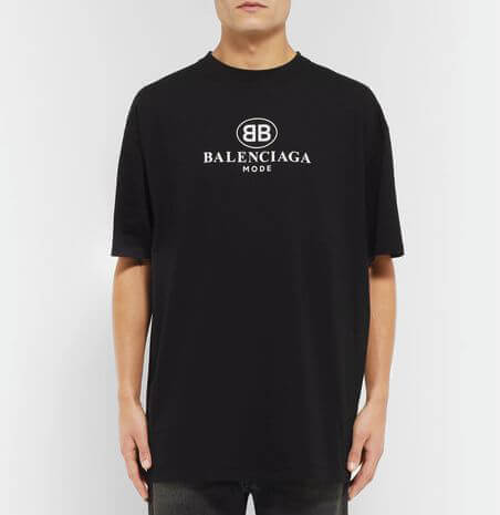 バレンシアガ スーパーコピー ロゴプリント Tシャツ クルーネック 半袖 ロゴプリントのTシャツ