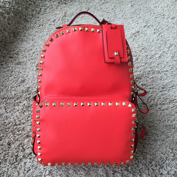 2018SS ヴァレンティノ ヴァレンティノスーパーコピー ヴァレンティノ ロックスタッズ バックパック Red