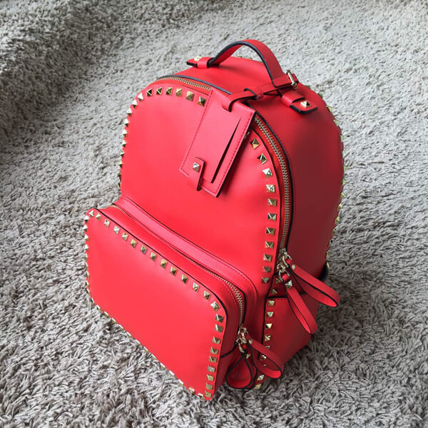 2018SS ヴァレンティノ ヴァレンティノスーパーコピー ヴァレンティノ ロックスタッズ バックパック Red