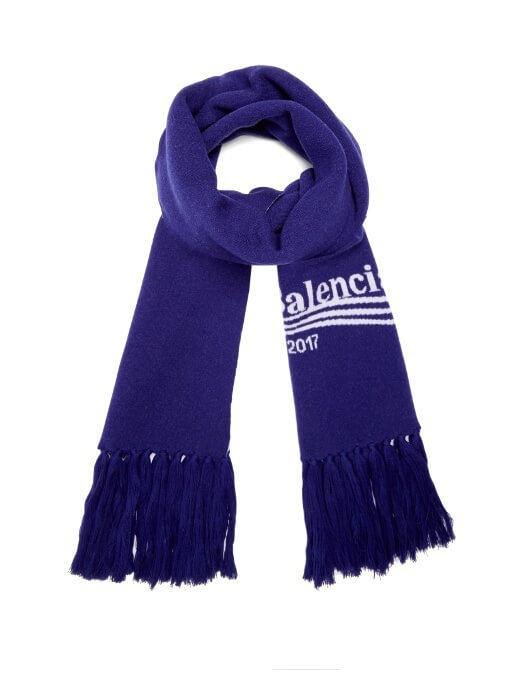 2018新作人気 バレンシアガスーパーコピー【バレンシアガ】Logo-intarsia wool-blend scarf