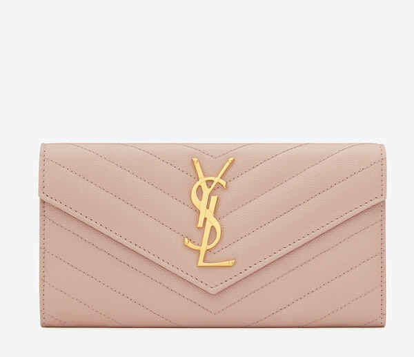 サンローラン スーパーコピー モノグラム フラップウォレットPink 372264BOW016920