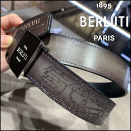 ベルルッティ 偽物 カリグラフィ バックル留め カーフレザーベルト berluti152
