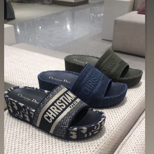 ★新作 ディオール コピー★DWAY SLIDE IN EMBROIDERED COTTON 2色