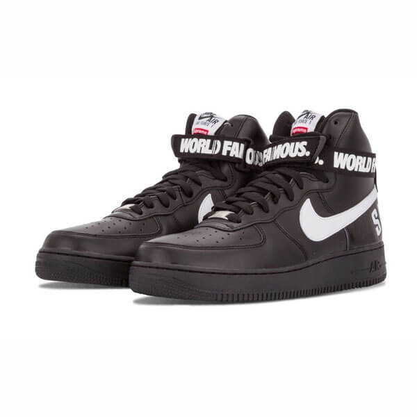 シュプリーム x ナイキ スニーカー スーパーコピー  Air Force 1 High "World Famous Black" 698696-010