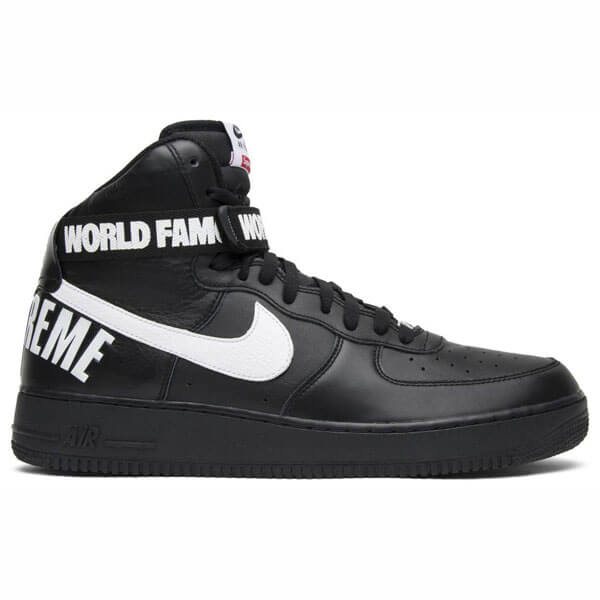 シュプリーム x ナイキ スニーカー スーパーコピー  Air Force 1 High "World Famous Black" 698696-010
