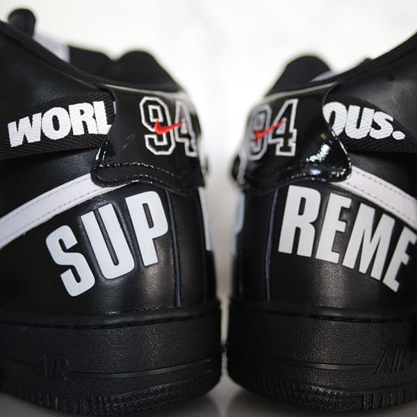 シュプリーム x ナイキ スニーカー スーパーコピー  Air Force 1 High "World Famous Black" 698696-010