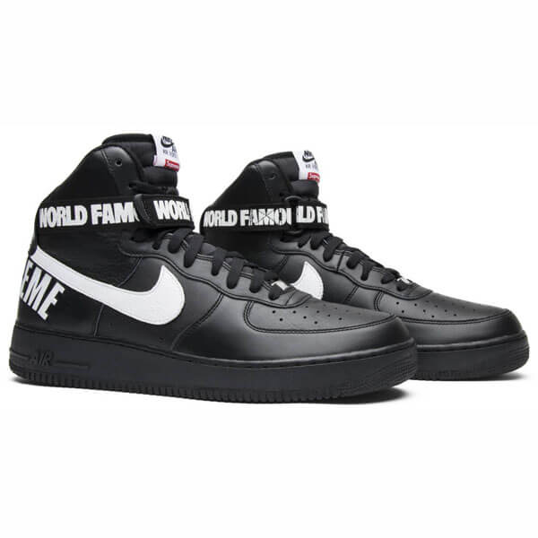 シュプリーム x ナイキ スニーカー スーパーコピー  Air Force 1 High "World Famous Black" 698696-010