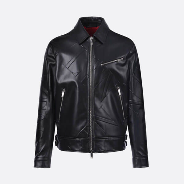 ヴァレンティノ レザー ジャケット VLTN GRID SMOOTH LEATHER JACKET