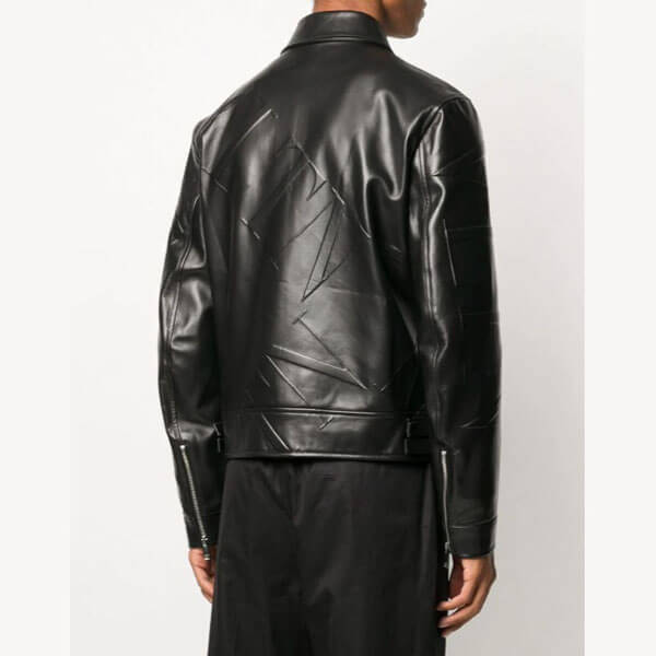 ヴァレンティノ レザー ジャケット VLTN GRID SMOOTH LEATHER JACKET