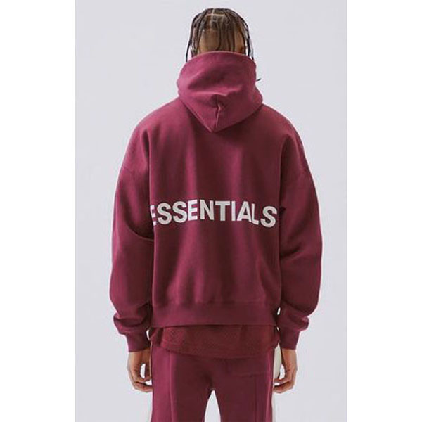 新作限定 FOG FEAR OF GOD エッセンシャルズ 偽物 パーカー PULLOVER HOODIE BURGUNDY