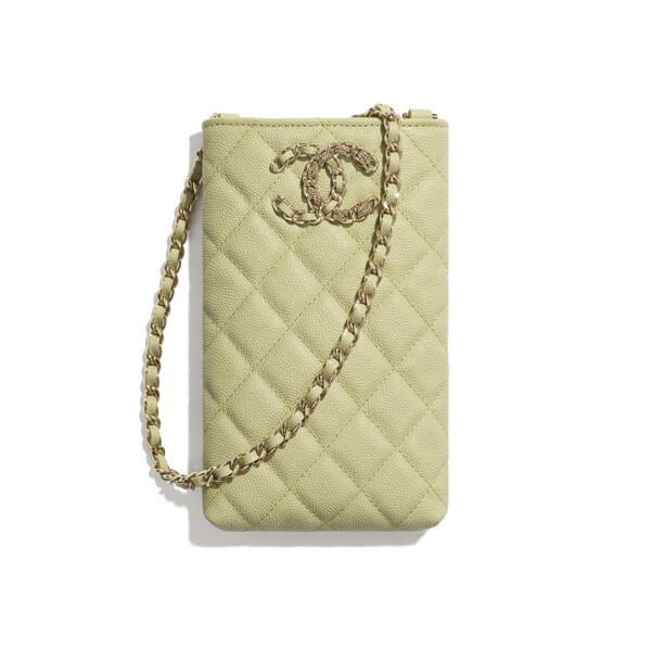 大容量★2020 F/W シャネル★W-chain CC phone holder with chain