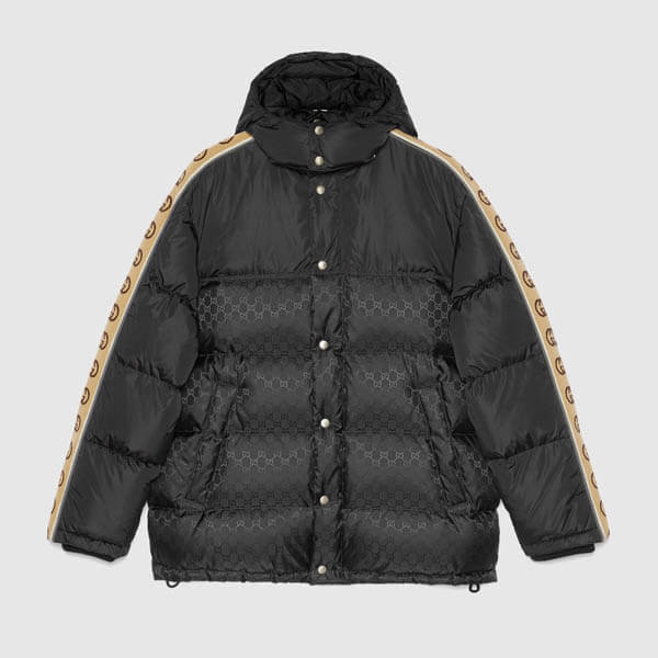 注目◇GG ジャカード Down Jacket◇グッチダウン ブラック コピー