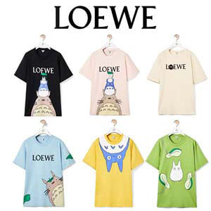 可愛いロエベ×となりのトトロコットン Tシャツ 偽物 アニメ コラボ 服 2023