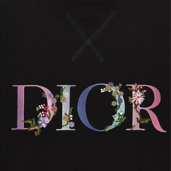 ディオール FLOWERS オーバーサイズ Tシャツ偽物 コットン ジャージー