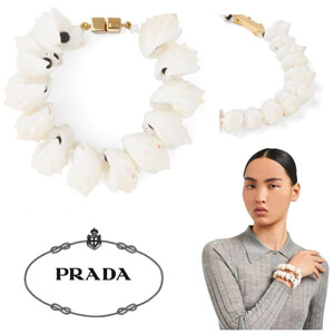 【PRADA】シェル&オニキス付☆シルバーブレスレット*1JB274_2EH8