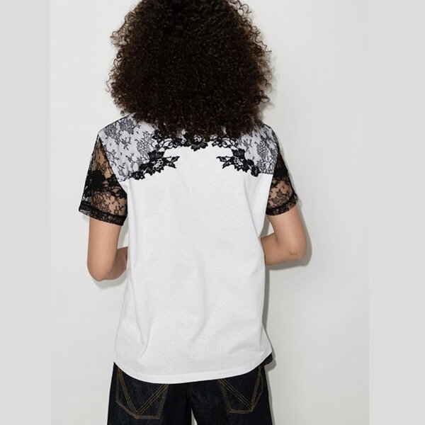 ヴァレンティノ *ヴァレンティノ* VLTN ロゴ レーススリーブ Ｔシャツ コピーVB3MG11Y69UA01