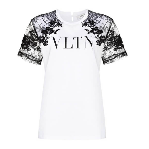 ヴァレンティノ *ヴァレンティノ* VLTN ロゴ レーススリーブ Ｔシャツ コピーVB3MG11Y69UA01