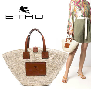 ETRO（エトロ）ラフィア トートバッグ かごバッグ レディース コピー