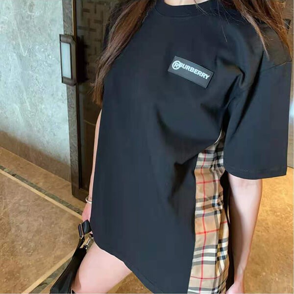 関税負担なし☆バーバリー コットン オーバーサイズTシャツ 8024545-CARRICKA1189