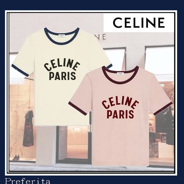 【セリーヌ】PARIS Tシャツ コットンジャージー 半袖コピー