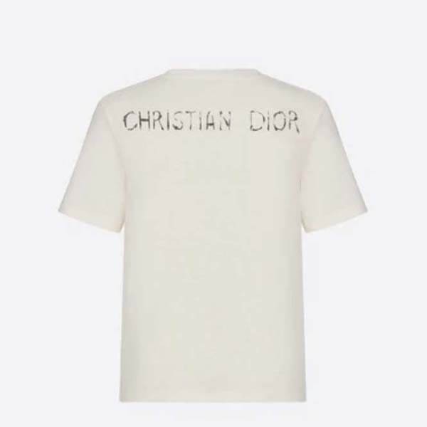 ディオール FALL 21 LOVE MOVES 偽物プリント リネン混 Tシャツ