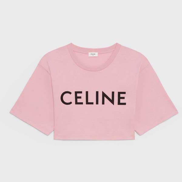 21SS【セリーヌ】クロップド 可愛いセリーヌTシャツ偽物 コットンジャージー