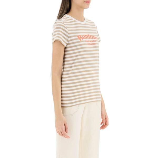 【マックスマーラ 偽物】CAPRERA ストライプ レタリングロゴＴシャツ 関税込1941102206001