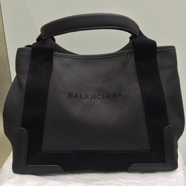春夏新作 バレンシアガ バッグ コピーNAVY CABAS S トートバッグ NOIR ネイビー キャバス トート★ Sサイズ マットレザー