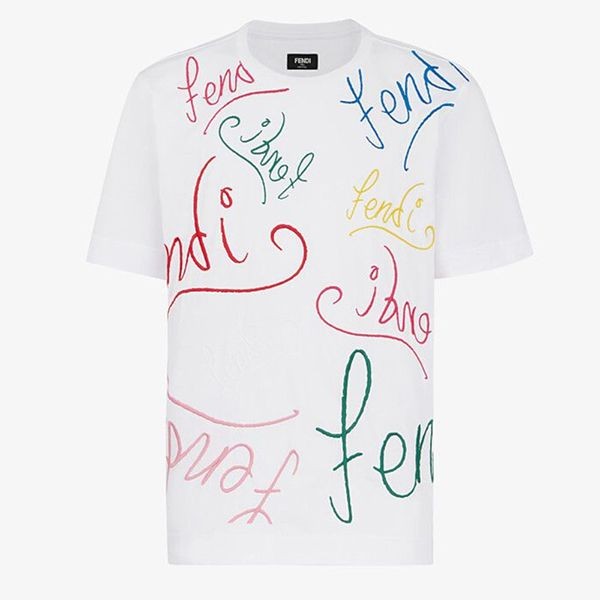 フェンディ レタリング コットンジャージー Tシャツ 偽物 2色FY0936AH0VF0VU8
