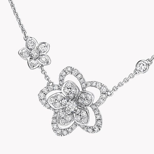 GRAFF 偽物◆ワイルドフラワーダブルダイヤモンドペンダント RGP790