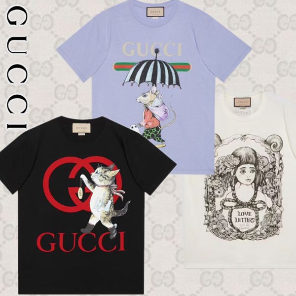 日本限定！ヒグチユウコ グッチ 偽物★コットン Tシャツ★即納