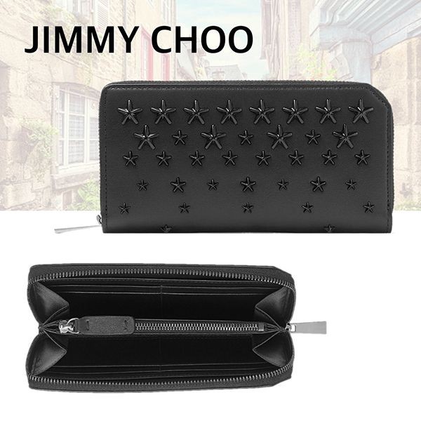 ジミー チュウ スーパー コピー 財布 スタースタッズ付 長財布 カーフレザー CARNABYSAOR