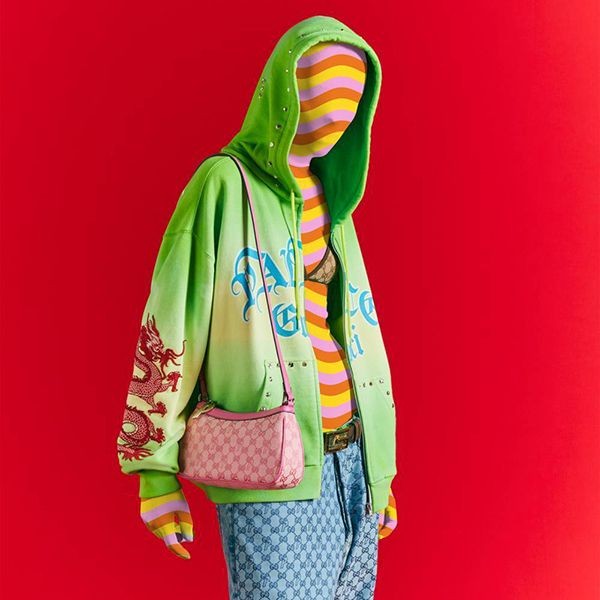 Palace×グッチ 偽物 GG-Pキャンバス ハーフムーンミニバッグ 2色 723737FAA1B4911​