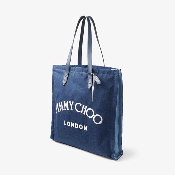 ジミーチュウ 藍染めロゴ入り トートバッグ 偽物 LOGOTOTEBHO