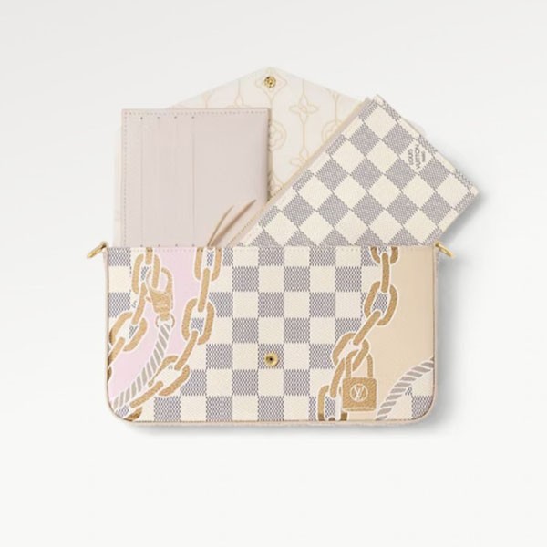 ルイヴィトン ポシェット・フェリシーLV ダミエ 偽物 ロープ N40466