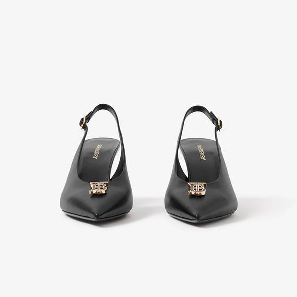 バーバリー モノグラムモチーフ レザー スリングバックパンプス 偽物 2色 80654851