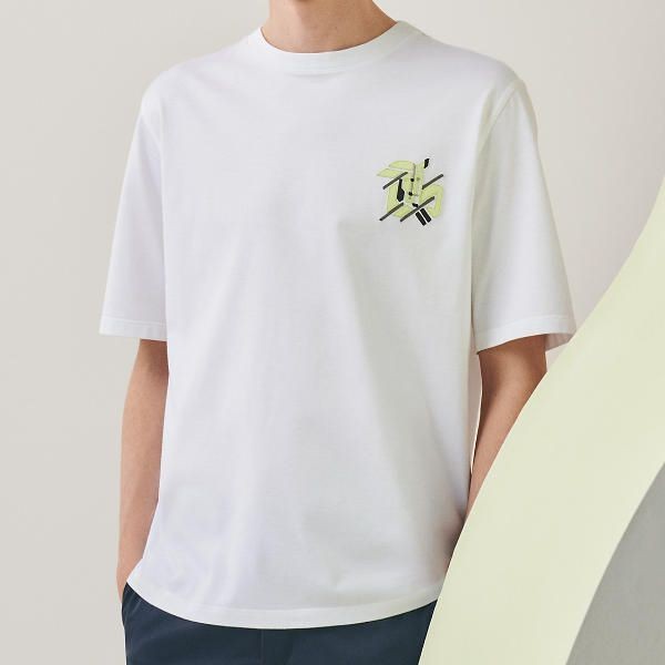 エルメス スーパーコピー カットソー ミニレザーパッチ Tシャツ 5色 H357925HA90LA