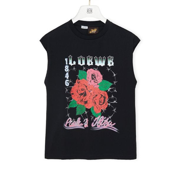 2023SS◆ロエベ ノースリーブ Tシャツ 偽物 ローズ H616Y22X49