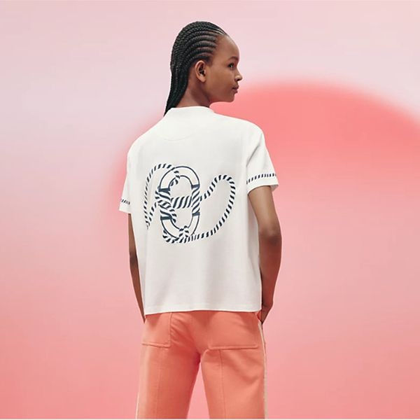 エルメス コピー グラフィックプリント ボクシー Tシャツ 3色 H3E4621DL9034