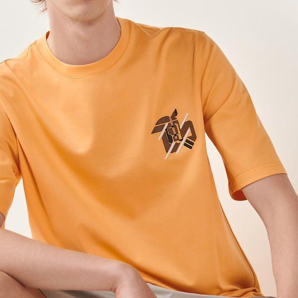 エルメス スーパーコピー カットソー ミニレザーパッチ Tシャツ 5色 H357925HA90LA
