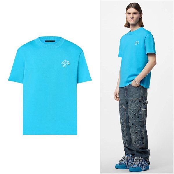 ルイヴィトン エンブロイダードシグネチャークルーネック Tシャツ 偽物 5色 1AA72O