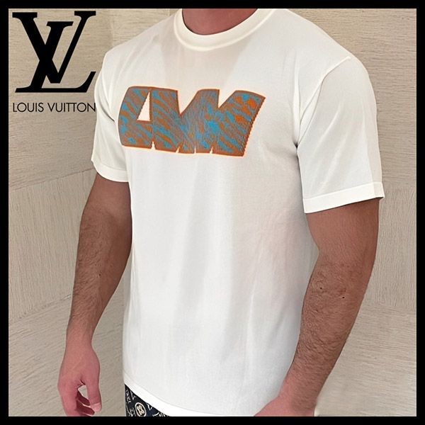 ルイヴィトン tシャツ 激安 偽物 コットンクルーネック Tシャツ パロディ 1ABJ8E