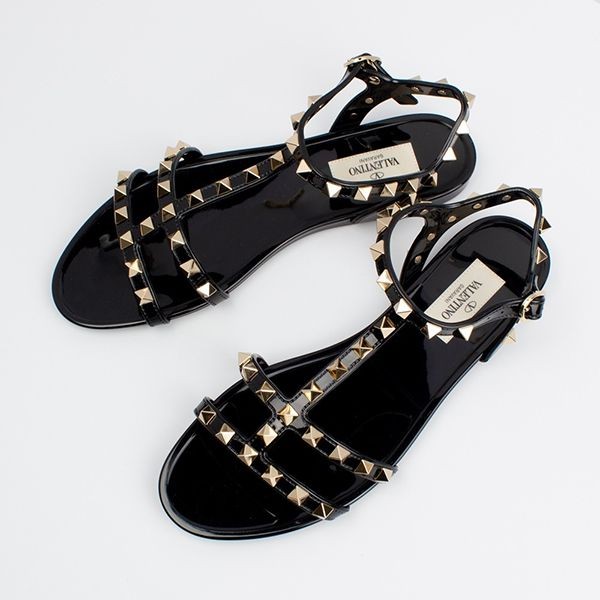 ヴァレンティノ 偽物ROCKSTUD FLAT RUBBER SANDAL サンダル3色