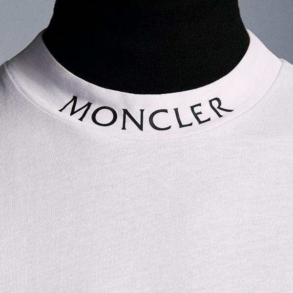 モンクレール Tシャツ コピーコットンジャージ ロゴ 半袖 ハイネック